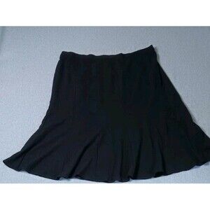 VTG TanJay Gored Paneled Trumpet Fit Flare Maxi Skirt 24W Black Y2K Office Siren